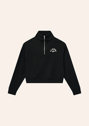 Established Oversize Zip Sweat - Black