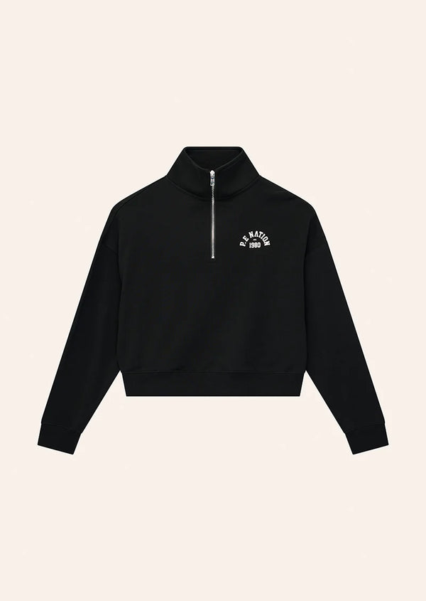 Established Oversize Zip Sweat - Black