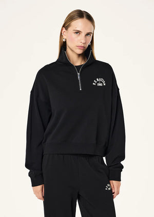 Established Oversize Zip Sweat - Black