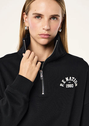 Established Oversize Zip Sweat - Black