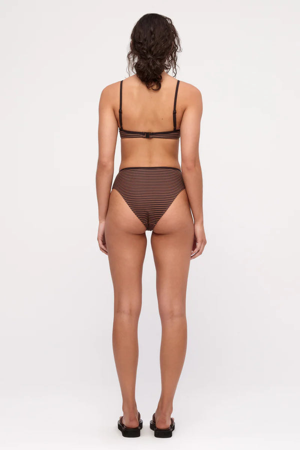 Waisted Full Brief - Brown Stripe