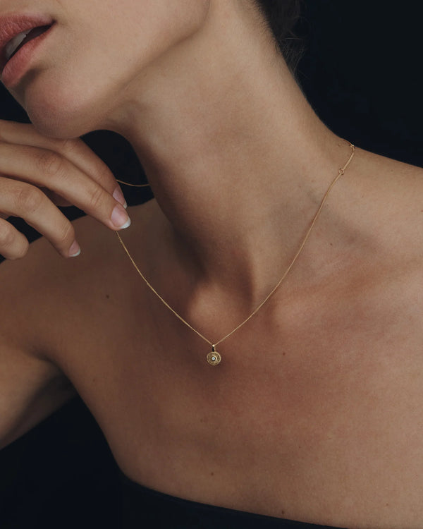 Mina Necklace Diamond - Gold Vermeil