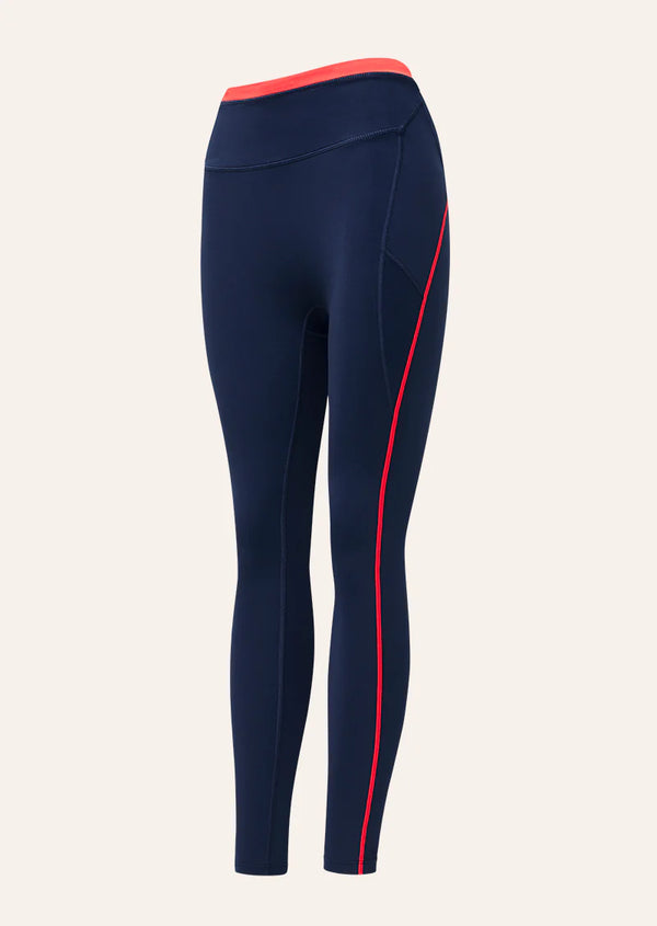 Rapid Full Length Legging - Dark Navy/College Red
