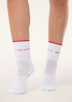 Vita Sock - White/College Red