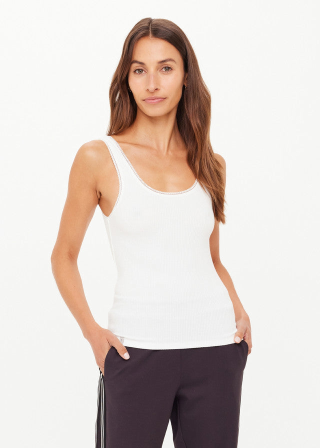 Del Rey Pointelle Tank Top - Natural