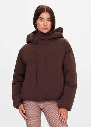 Mercer Hooded Puffer Jacket - Brown