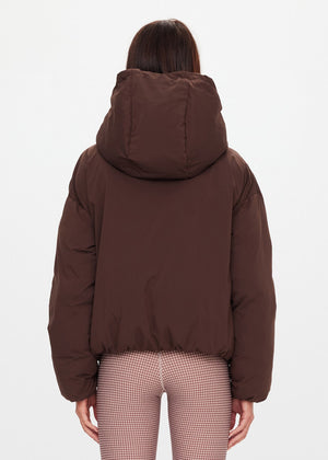 Mercer Hooded Puffer Jacket - Brown