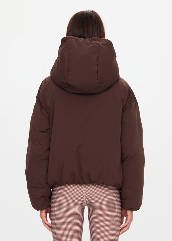 Mercer Hooded Puffer Jacket - Brown