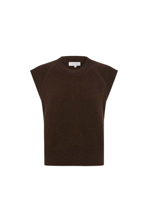 Quinn Merino Knit Vest - Dark Cocoa