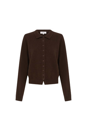 Celia Merino Knit Cardigan - Dark Cocao