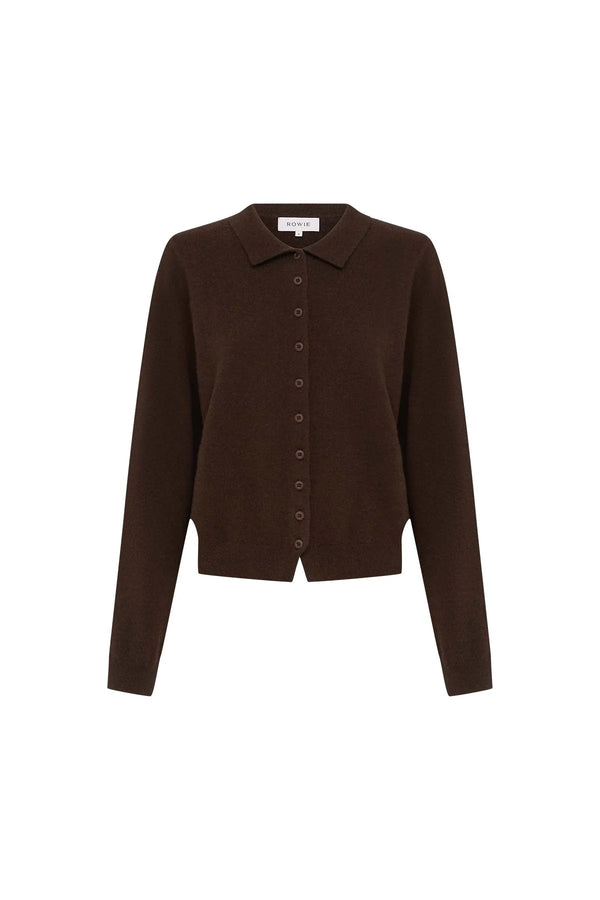 Celia Merino Knit Cardigan - Dark Cocao