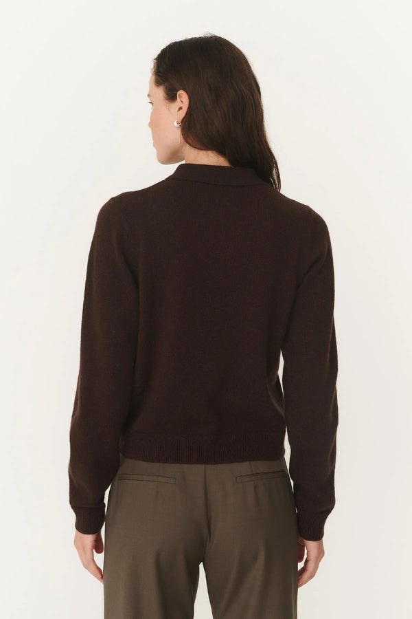 Celia Merino Knit Cardigan - Dark Cocao