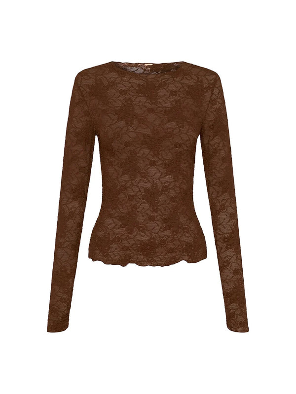 Victoria Lace Top - Chocolate
