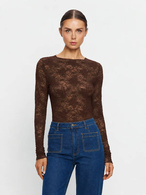 Victoria Lace Top - Chocolate