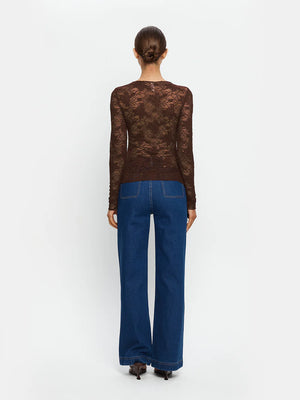 Victoria Lace Top - Chocolate