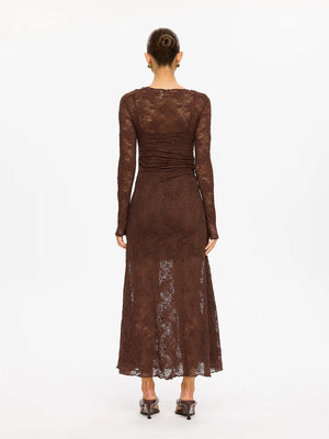 Marie Lace Maxi Dress - Chocolate