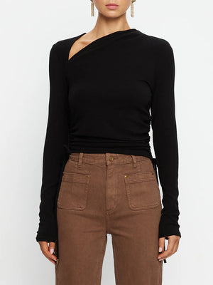 Annika Jersey Top - Black