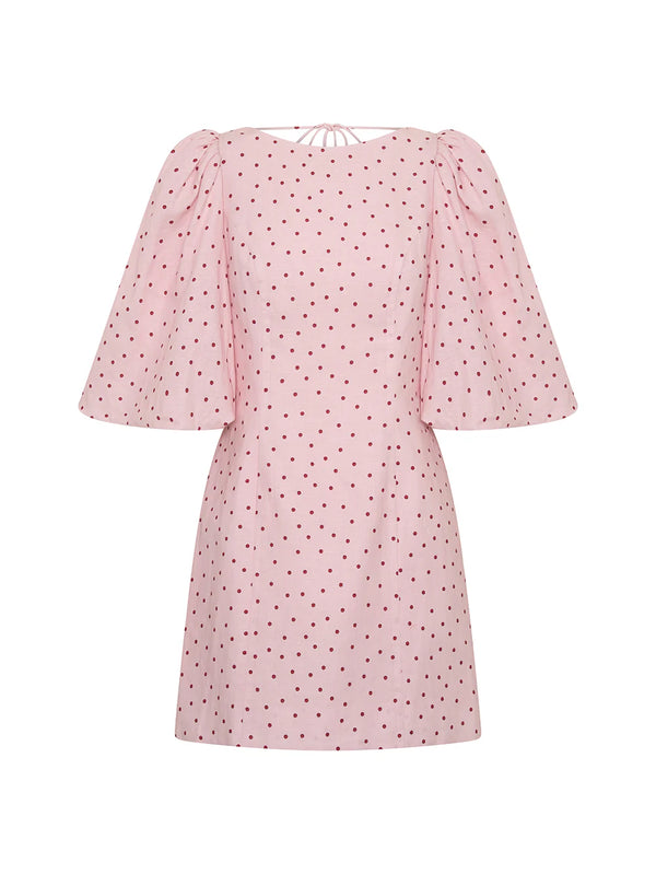 Sia Bubble Sleeve Mini Dress - Pink