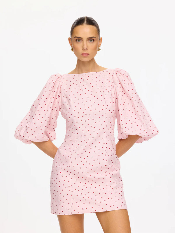 Sia Bubble Sleeve Mini Dress - Pink