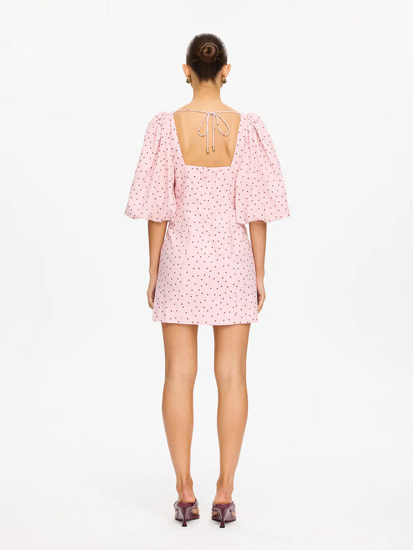 Sia Bubble Sleeve Mini Dress - Pink