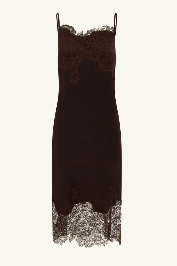 Lucia Lace Midi Dress - Espresso
