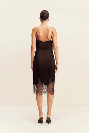Lucia Lace Midi Dress - Espresso