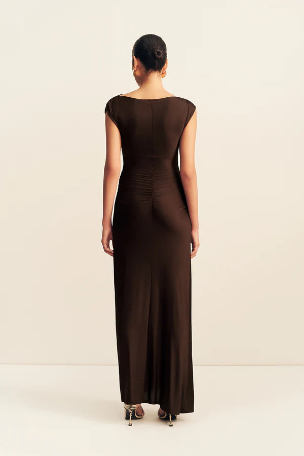 Miro Gathered Maxi Dress - Ristretto