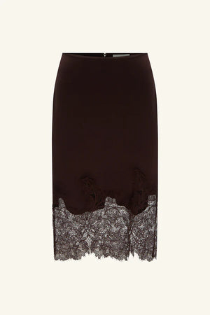 Lucia Lace Midi Skirt - Espresso