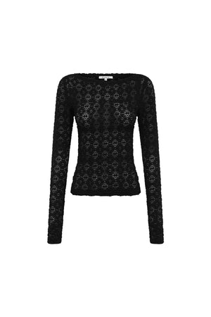 Samantha Clover Lace Top - Noir