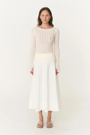Samantha Clover Lace Top - Creme