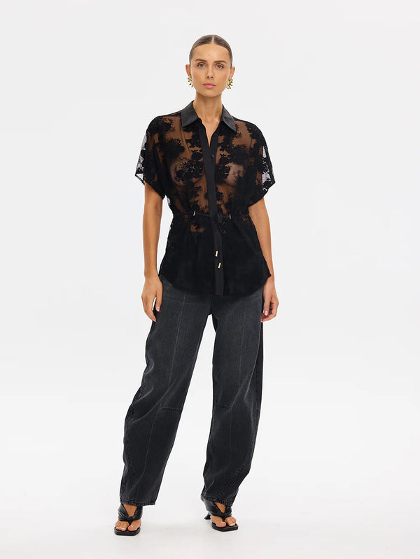 Jason Lace Shirt - Black Lace