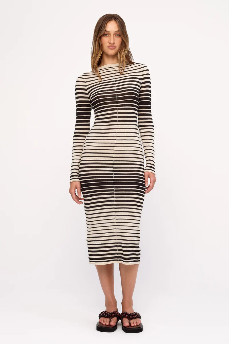 Ramie Cotton Knit Maxi Dress