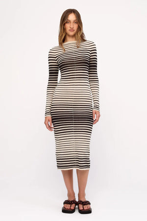 Ramie Cotton Knit Maxi Dress