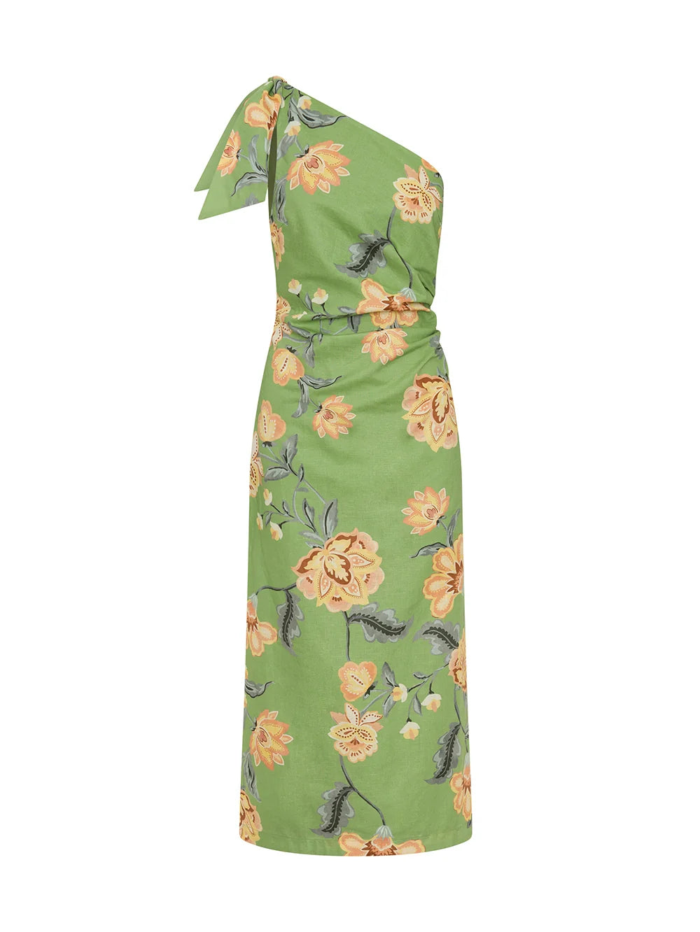 Eve One Shoulder Midi Dress - Green