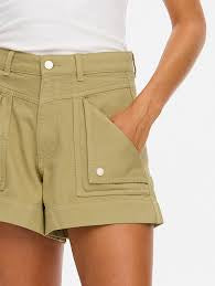 Celene Denim Shorts - Olive