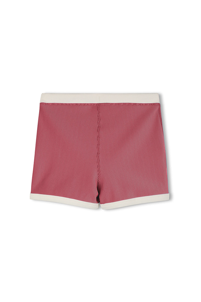 Mini Stripe Surf Short - Clay Red