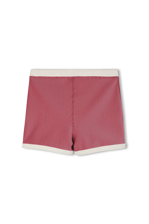 Mini Stripe Surf Short - Clay Red