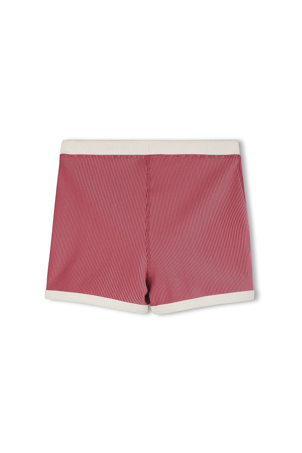 Mini Stripe Surf Short - Clay Red