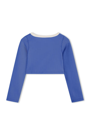 Mini Stripe Crop Rashie - Sea Blue