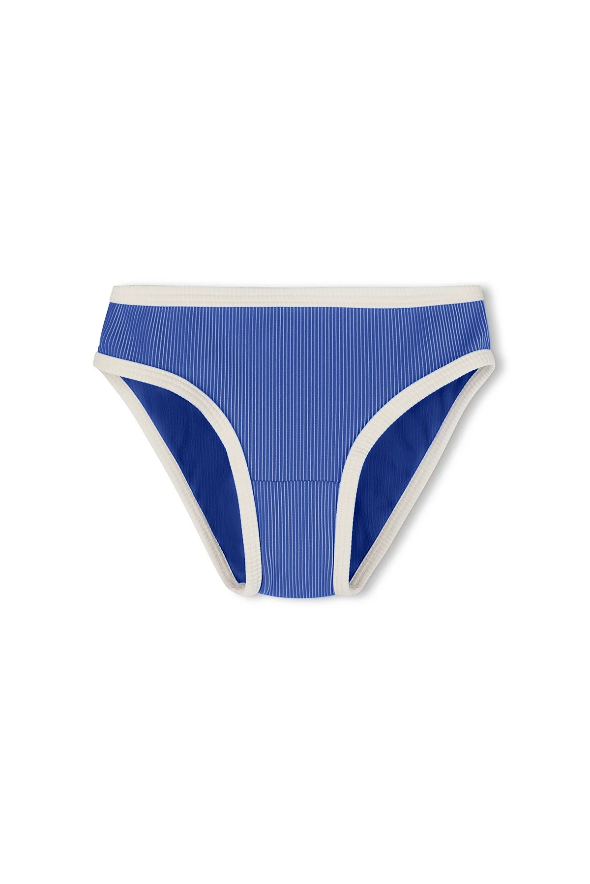 Mini Stripe Bikini Bottom - Sea Blue