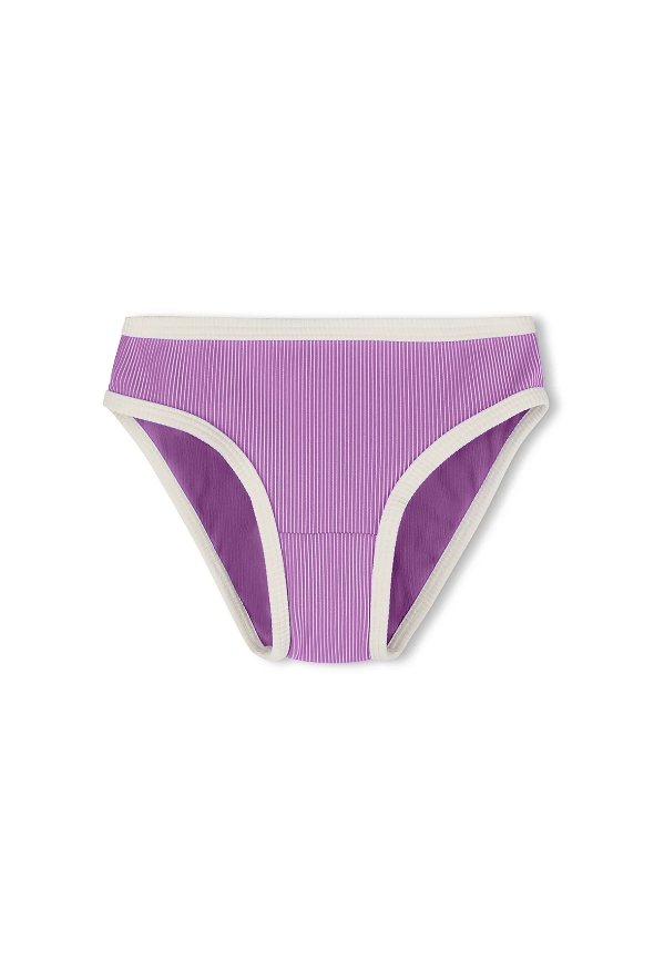 Mini Stripe Bikini Bottom - Lilac