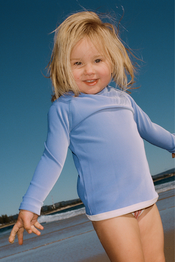 Mini Stripe Rashie - Sea Blue