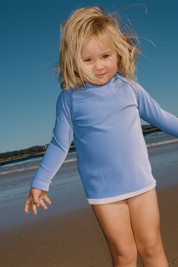 Mini Stripe Rashie - Sea Blue