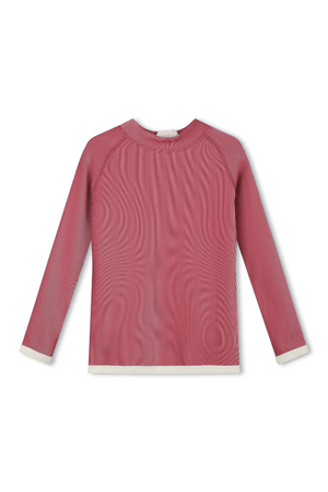 Mini Stripe Rashie - Clay Red