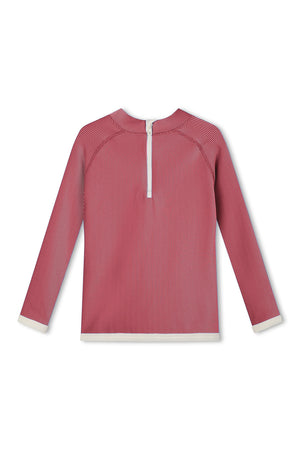 Mini Stripe Rashie - Clay Red