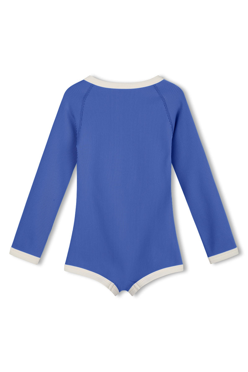 Mini Stripe Rashie Onesie - Sea Blue
