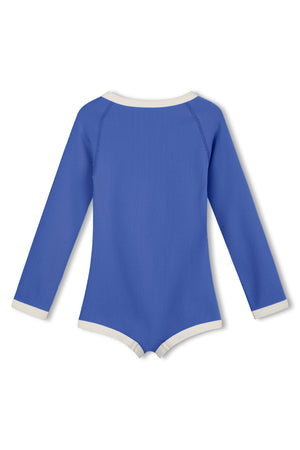 Mini Stripe Rashie Onesie - Sea Blue