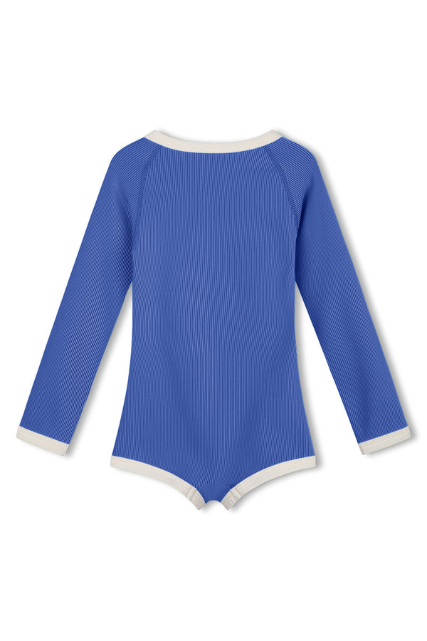 Mini Stripe Rashie Onesie - Sea Blue