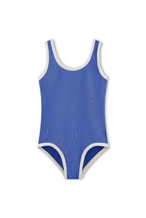 Mini Stripe Scoop One Piece - Sea Blue
