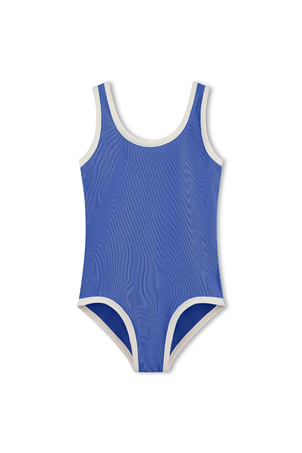 Mini Stripe Scoop One Piece - Sea Blue
